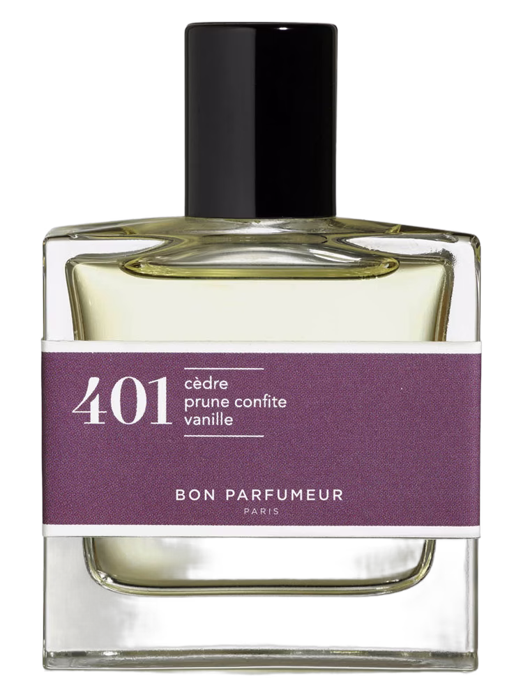 Bon Parfumeur 401 cedar, candied plum, vanilla