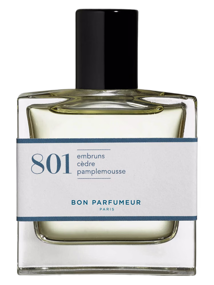 Bon Parfumeur 801 sea spray, cedar, grapefruit